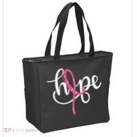 Hope Pink Ribbon Breast Cancer Awareness Month Tote Bag thumb 2