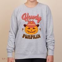 Howdy Pumpkin Retro Cute Halloween Women's Sweatshirt thumb 0