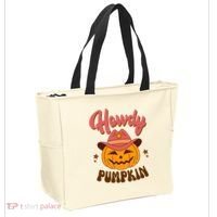 Howdy Pumpkin Retro Cute Halloween Tote Bag thumb 2