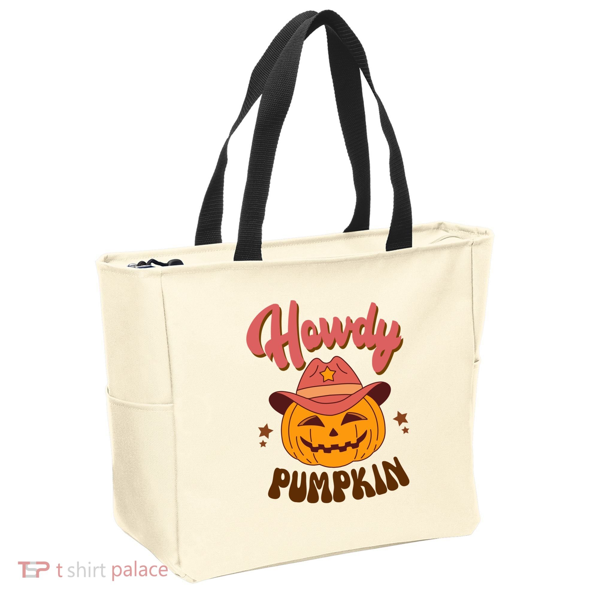 Howdy Pumpkin Retro Cute Halloween Tote Bag