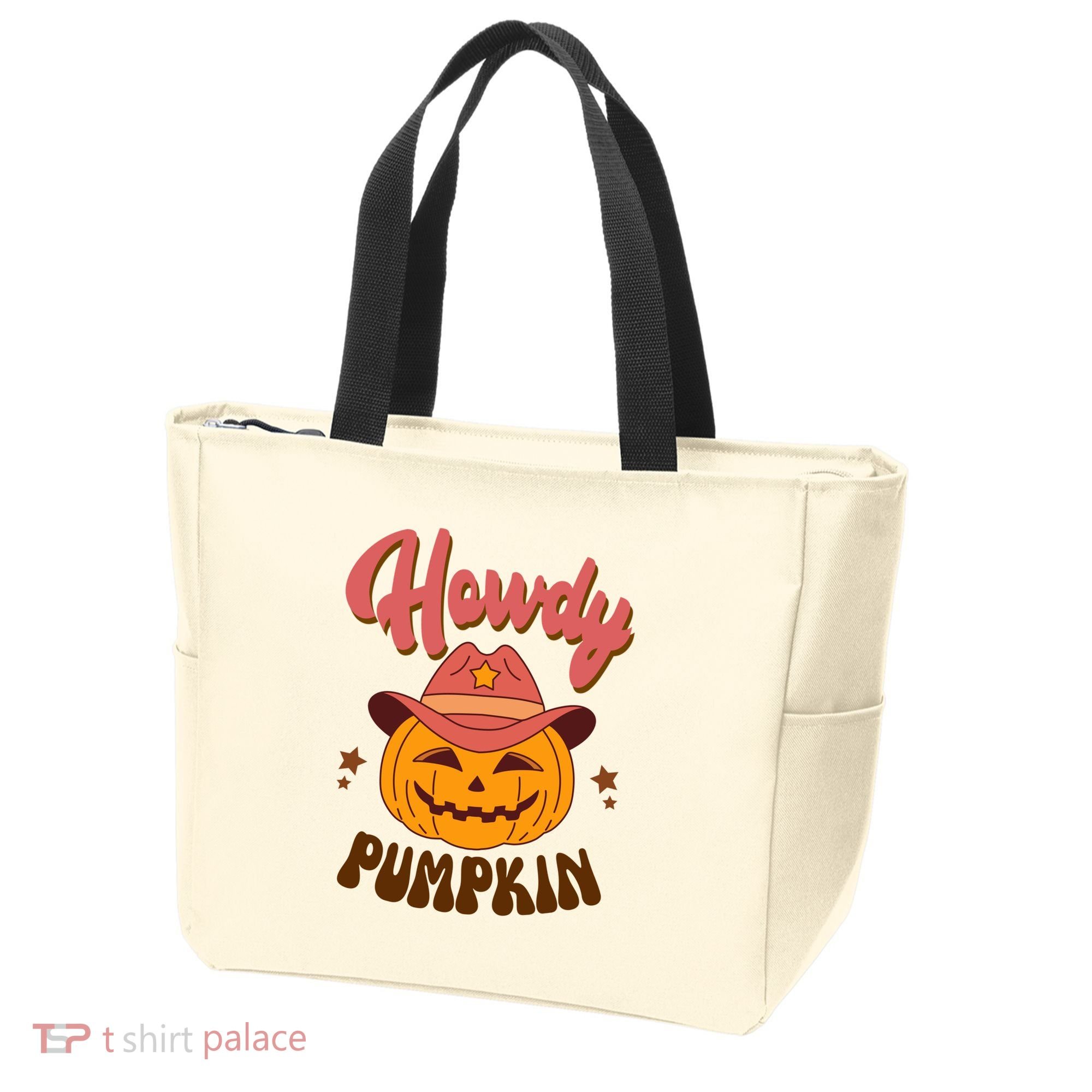 Howdy Pumpkin Retro Cute Halloween Tote Bag