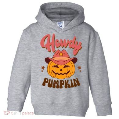 Howdy Pumpkin Retro Cute Halloween Toddler Hoodie