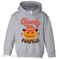 Howdy Pumpkin Retro Cute Halloween Toddler Hoodie thumb 0