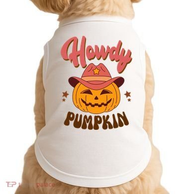 Howdy Pumpkin Retro Cute Halloween Doggie Tank