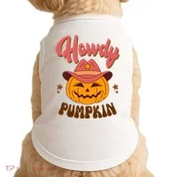 Howdy Pumpkin Retro Cute Halloween Doggie Tank thumb 0