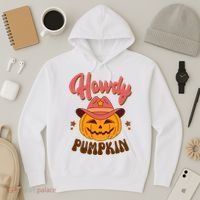 Howdy Pumpkin Retro Cute Halloween Hoodie thumb 3