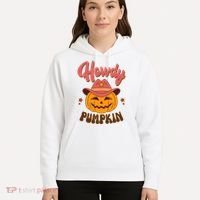 Howdy Pumpkin Retro Cute Halloween Hoodie thumb 5