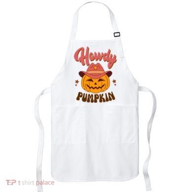 Howdy Pumpkin Retro Cute Halloween Apron