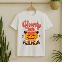 Howdy Pumpkin Retro Cute Halloween T-Shirt thumb 2
