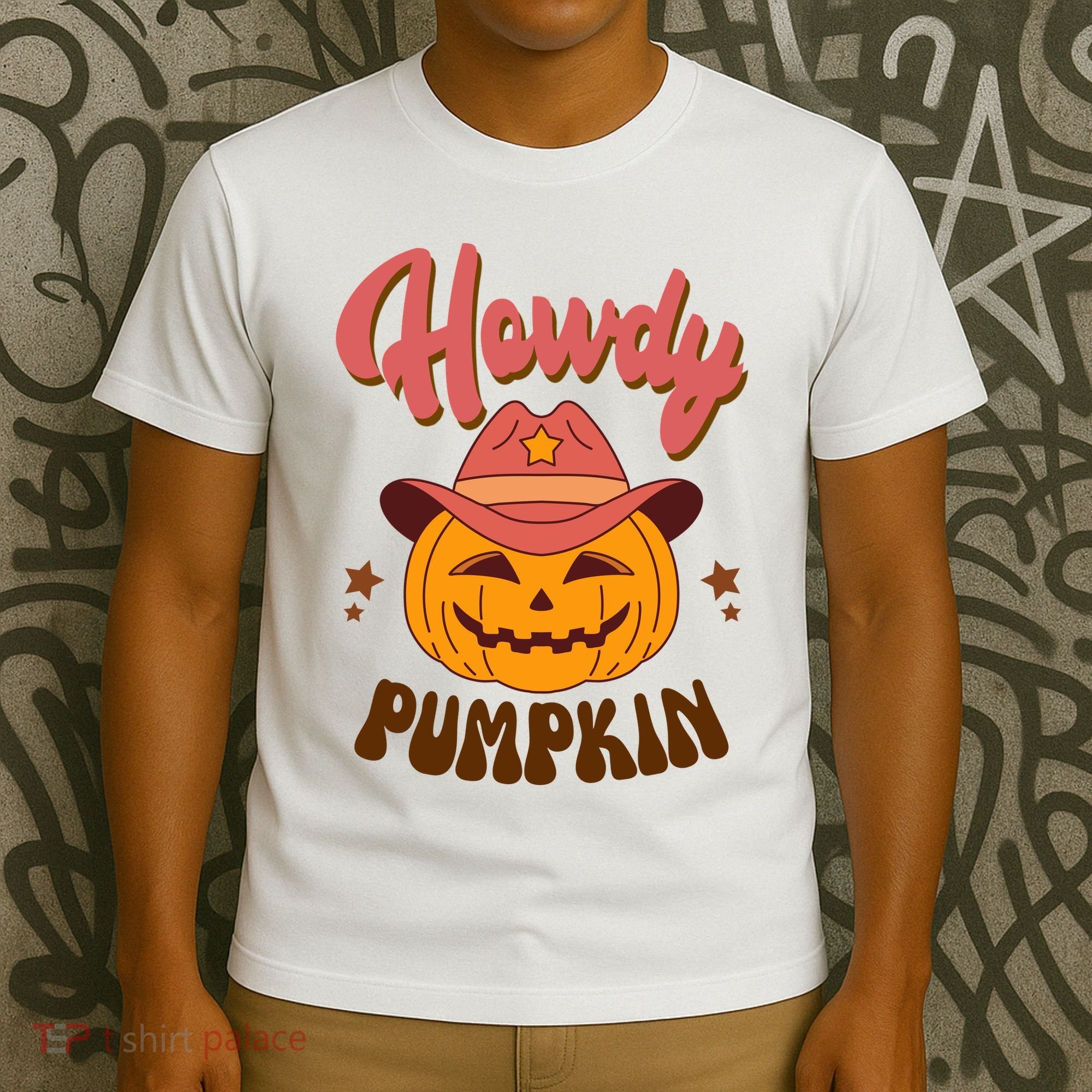 Howdy Pumpkin Retro Cute Halloween T-Shirt