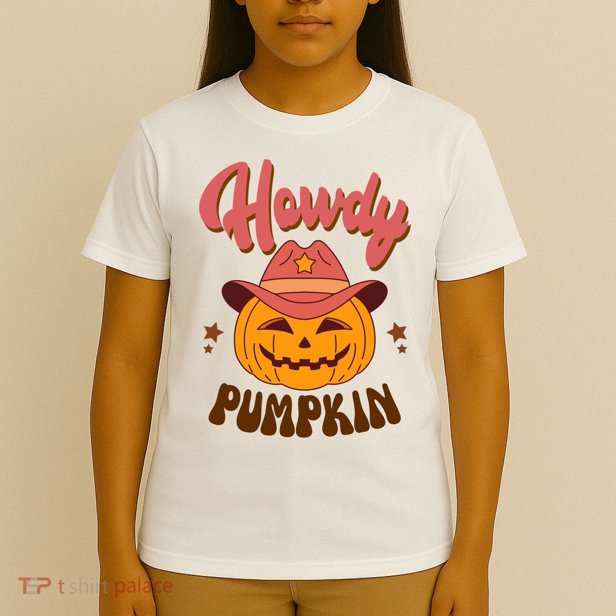 Howdy Pumpkin Retro Cute Halloween T-Shirt
