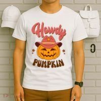 Howdy Pumpkin Retro Cute Halloween T-Shirt thumb 6