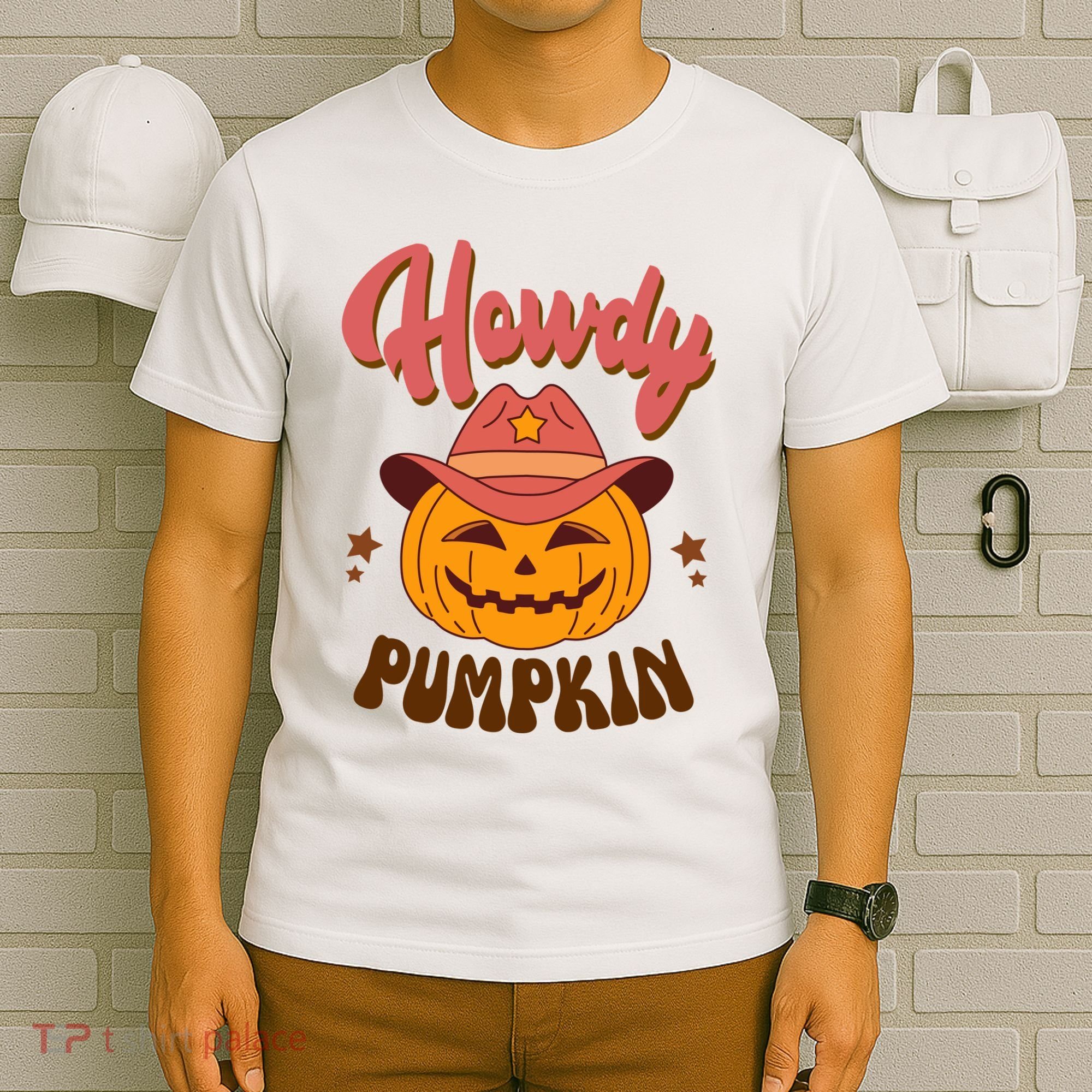 Howdy Pumpkin Retro Cute Halloween T-Shirt