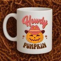 Howdy Pumpkin Retro Cute Halloween Coffee Mug thumb 2