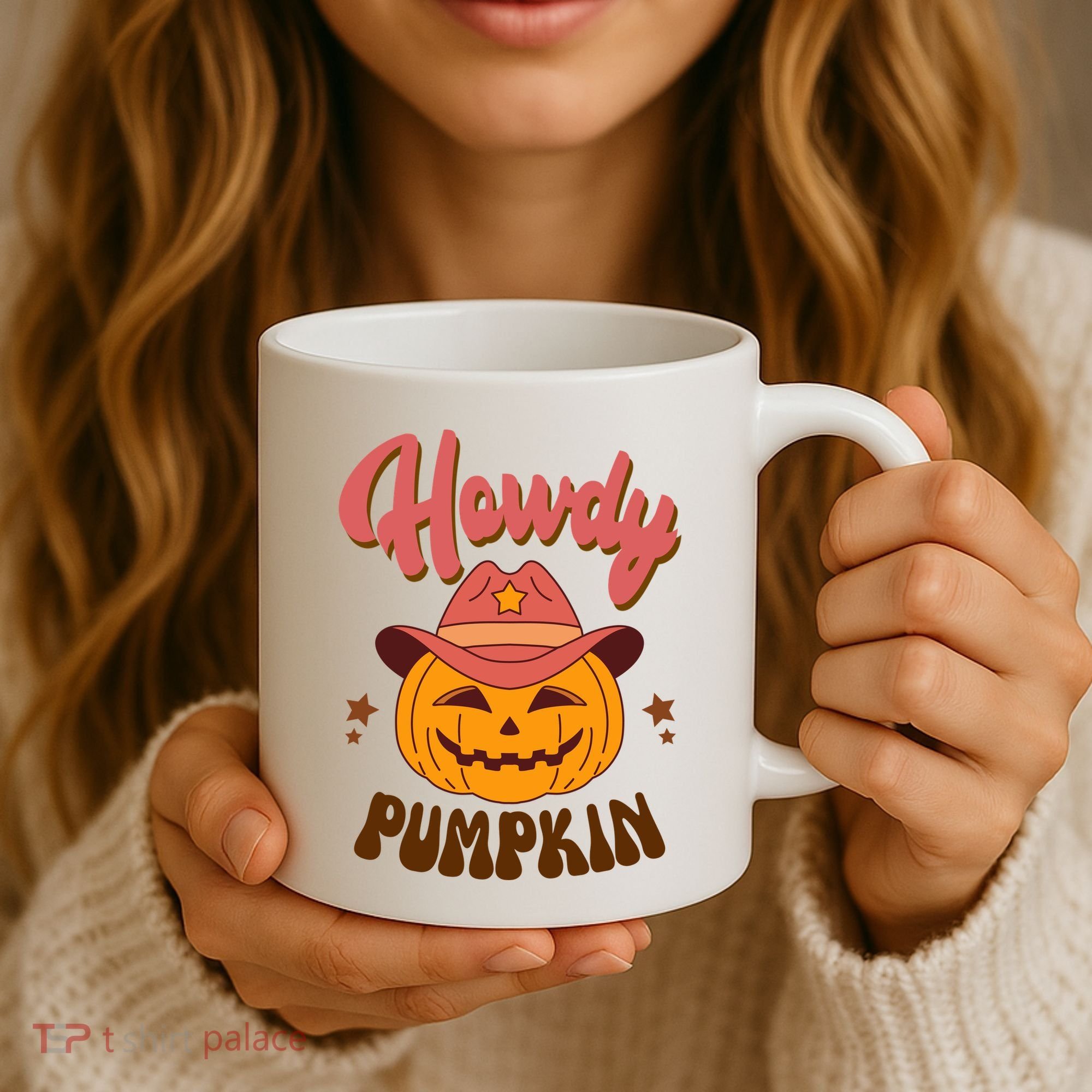Howdy Pumpkin Retro Cute Halloween Coffee Mug
