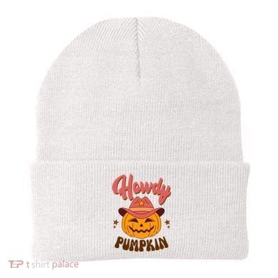 Howdy Pumpkin Retro Cute Halloween Beanie
