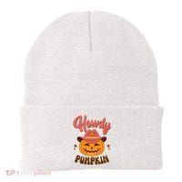 Howdy Pumpkin Retro Cute Halloween Beanie thumb 0