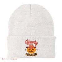 Howdy Pumpkin Retro Cute Halloween Beanie thumb 0