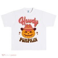 Howdy Pumpkin Retro Cute Halloween Urban Oversized Heavyweight T-Shirt thumb 0