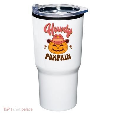 Howdy Pumpkin Retro Cute Halloween Tumbler
