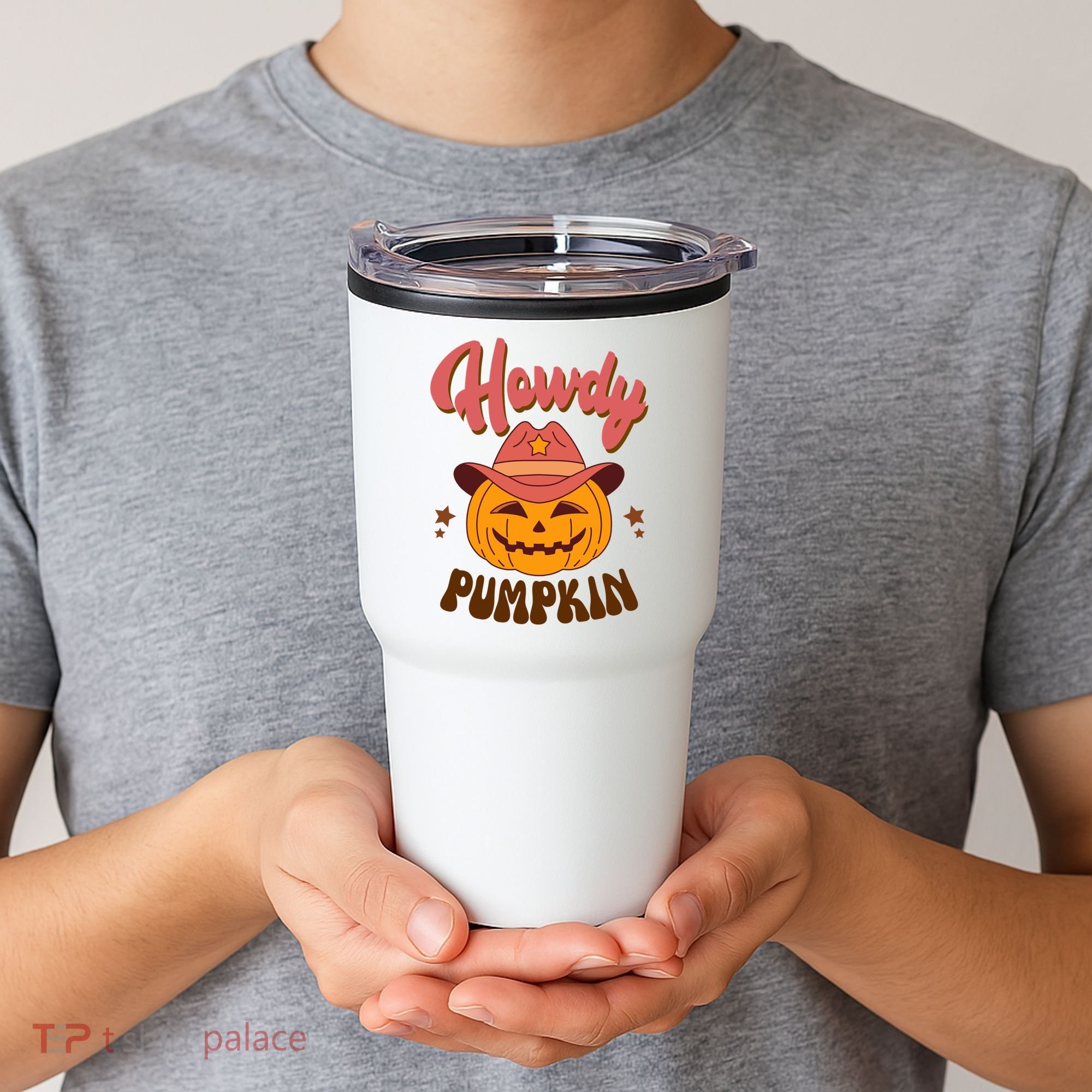 Howdy Pumpkin Retro Cute Halloween Tumbler