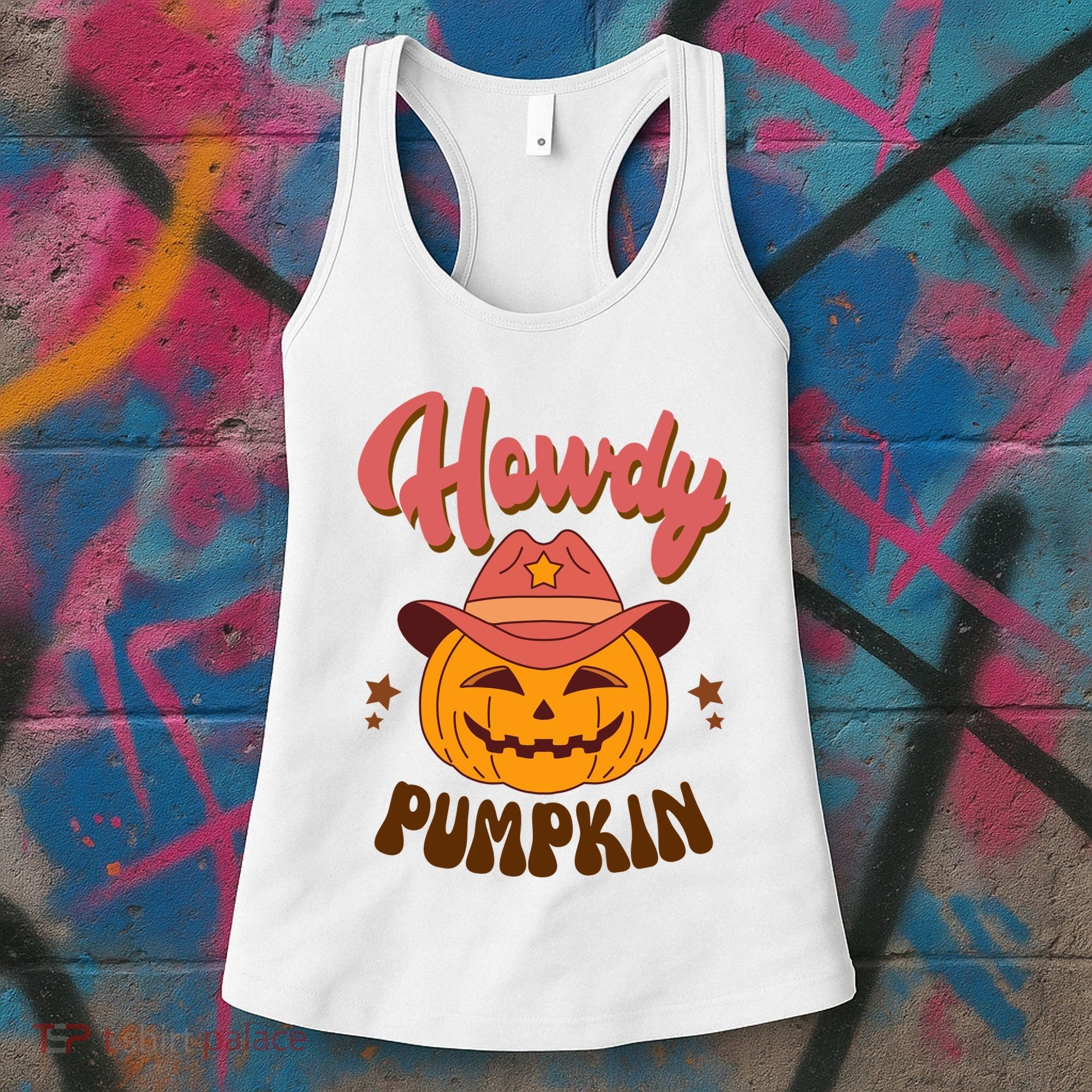 Howdy Pumpkin Retro Cute Halloween Women's Tank Top
