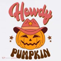 Howdy Pumpkin Retro Cute Halloween Baby Bodysuit thumb 2