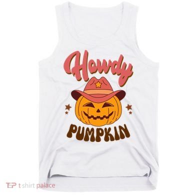 Howdy Pumpkin Retro Cute Halloween Tank Top