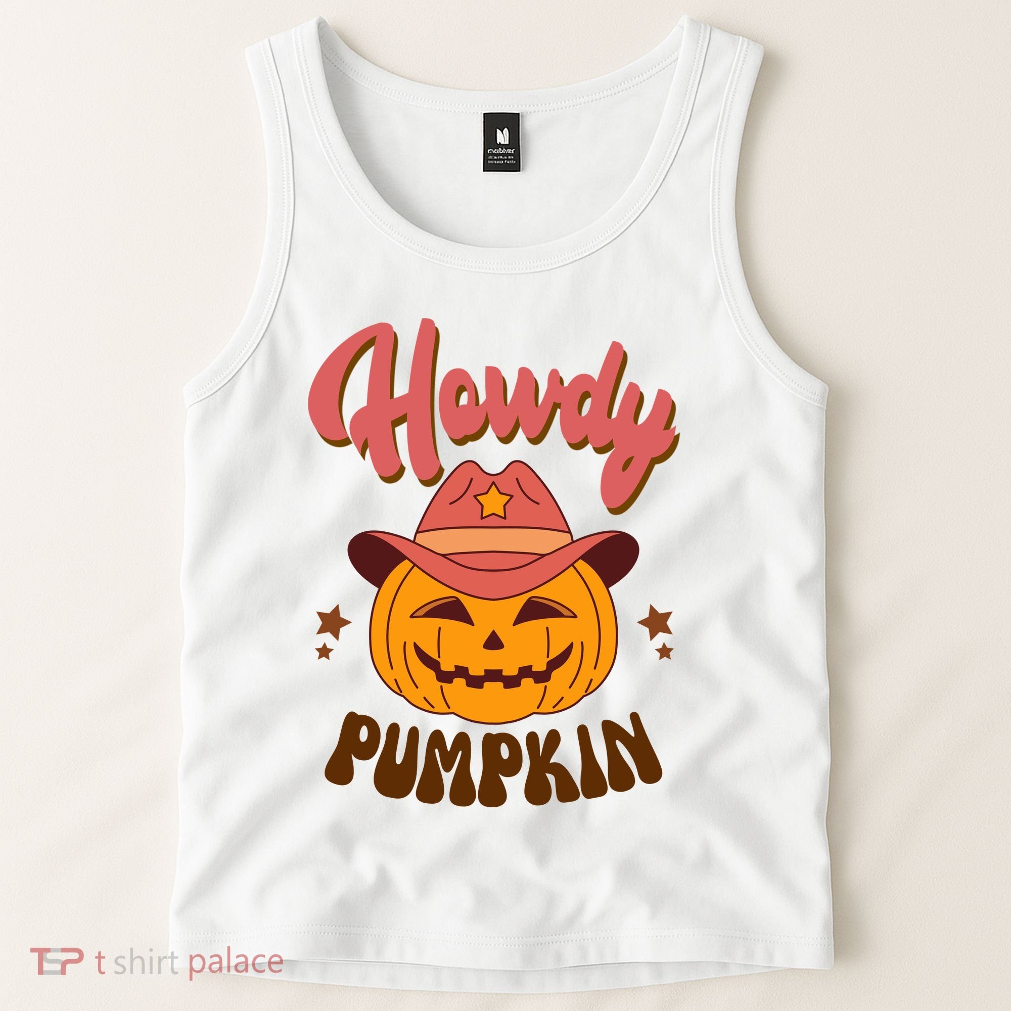 Howdy Pumpkin Retro Cute Halloween Tank Top