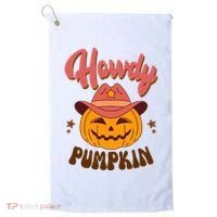Howdy Pumpkin Retro Cute Halloween Golf Towel thumb 0