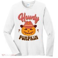 Howdy Pumpkin Retro Cute Halloween Women's Long Sleeve Shirt thumb 0