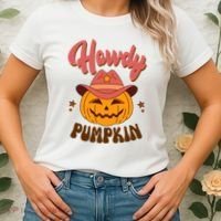 Howdy Pumpkin Retro Cute Halloween Women's T-Shirt thumb 2