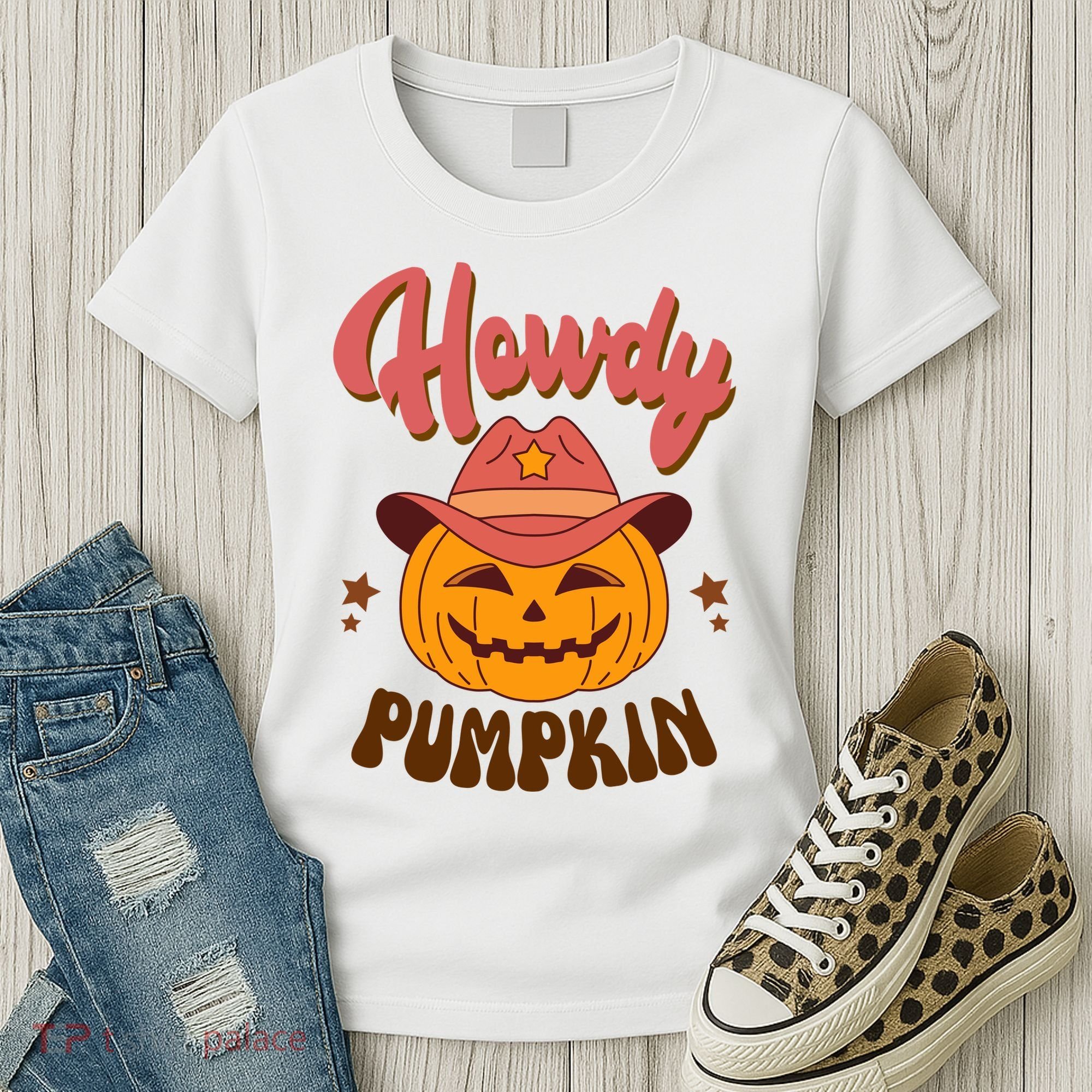 Howdy Pumpkin Retro Cute Halloween Women's T-Shirt
