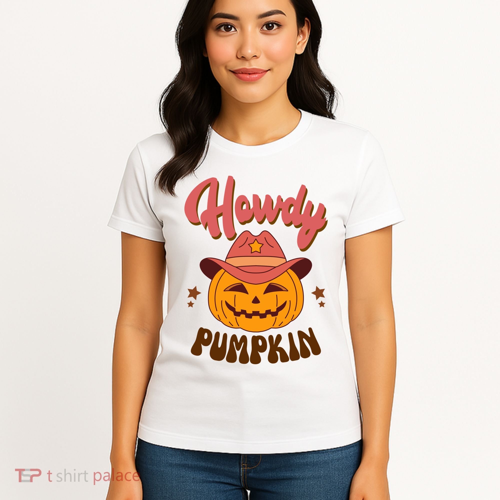 Howdy Pumpkin Retro Cute Halloween Women's T-Shirt