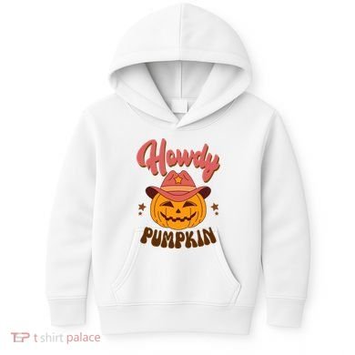Howdy Pumpkin Retro Cute Halloween Kids Hoodie