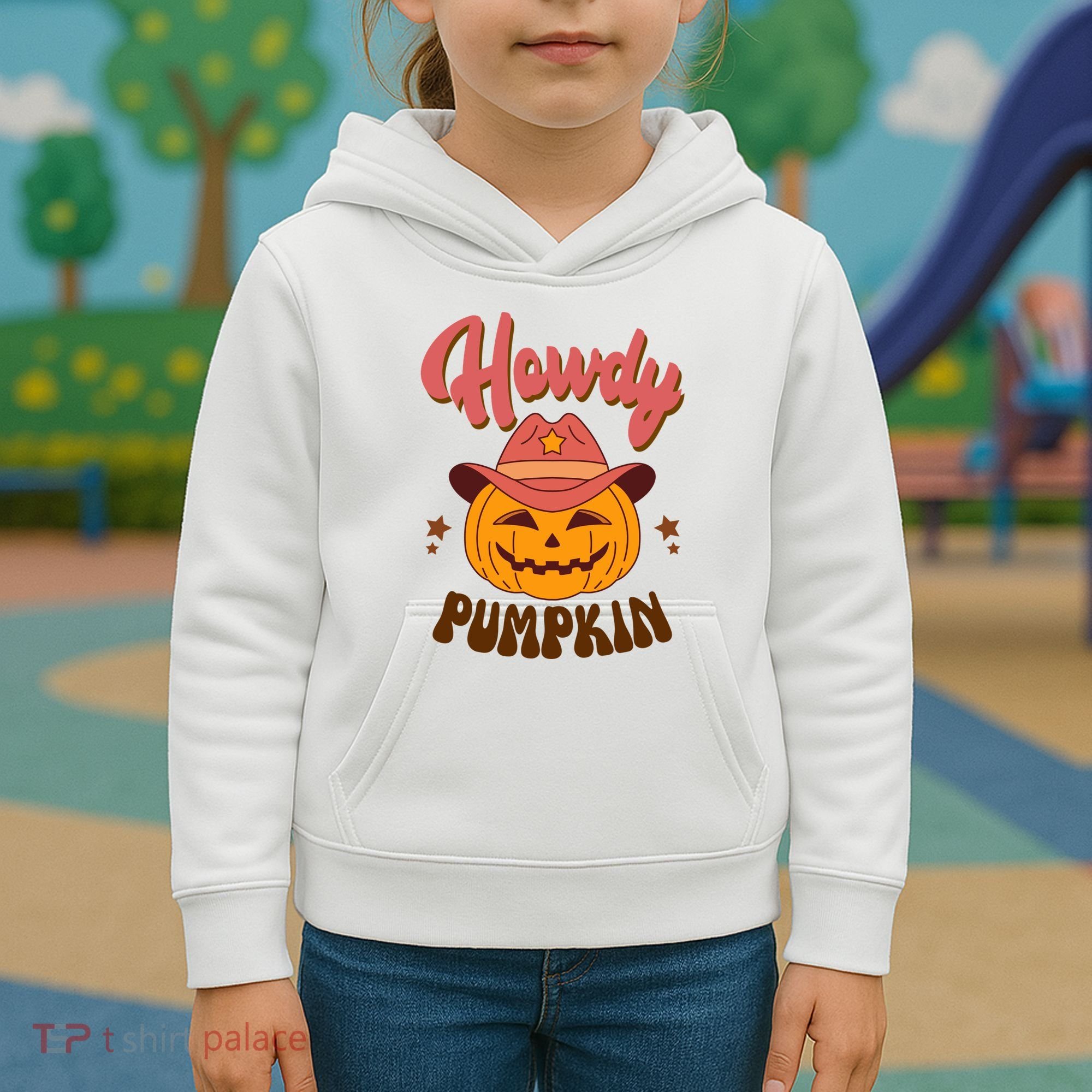 Howdy Pumpkin Retro Cute Halloween Kids Hoodie