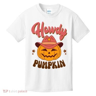 Howdy Pumpkin Retro Cute Halloween Kids T-Shirt