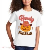 Howdy Pumpkin Retro Cute Halloween Kids T-Shirt thumb 2
