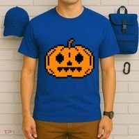 Halloween Pumpkin Retro Gaming Gift Jackolantern Face Gift T-Shirt thumb 6