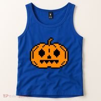 Halloween Pumpkin Retro Gaming Gift Jackolantern Face Gift Tank Top thumb 2