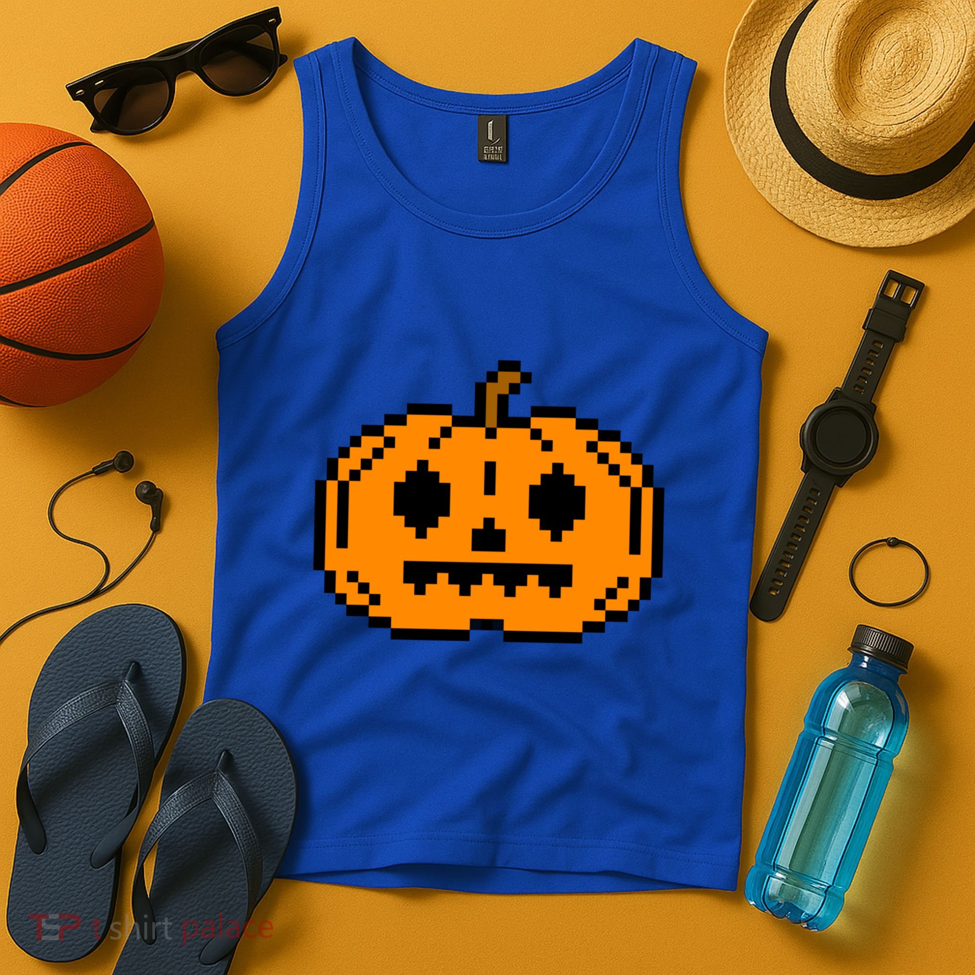 Halloween Pumpkin Retro Gaming Gift Jackolantern Face Gift Tank Top