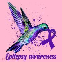 Hummingbird Purple Ribbon Epilepsy Awareness Month Warrior Coaster thumb 2