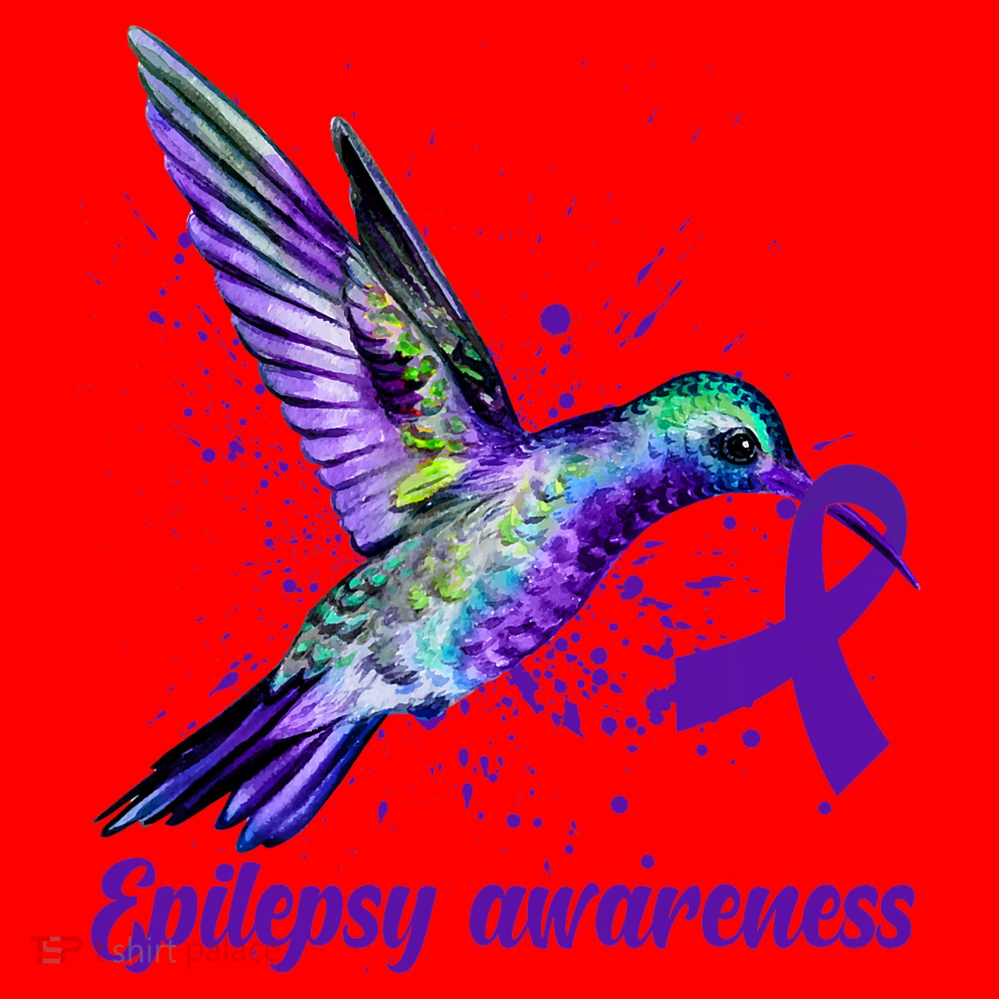 Hummingbird Purple Ribbon Epilepsy Awareness Month Warrior Santa Hat