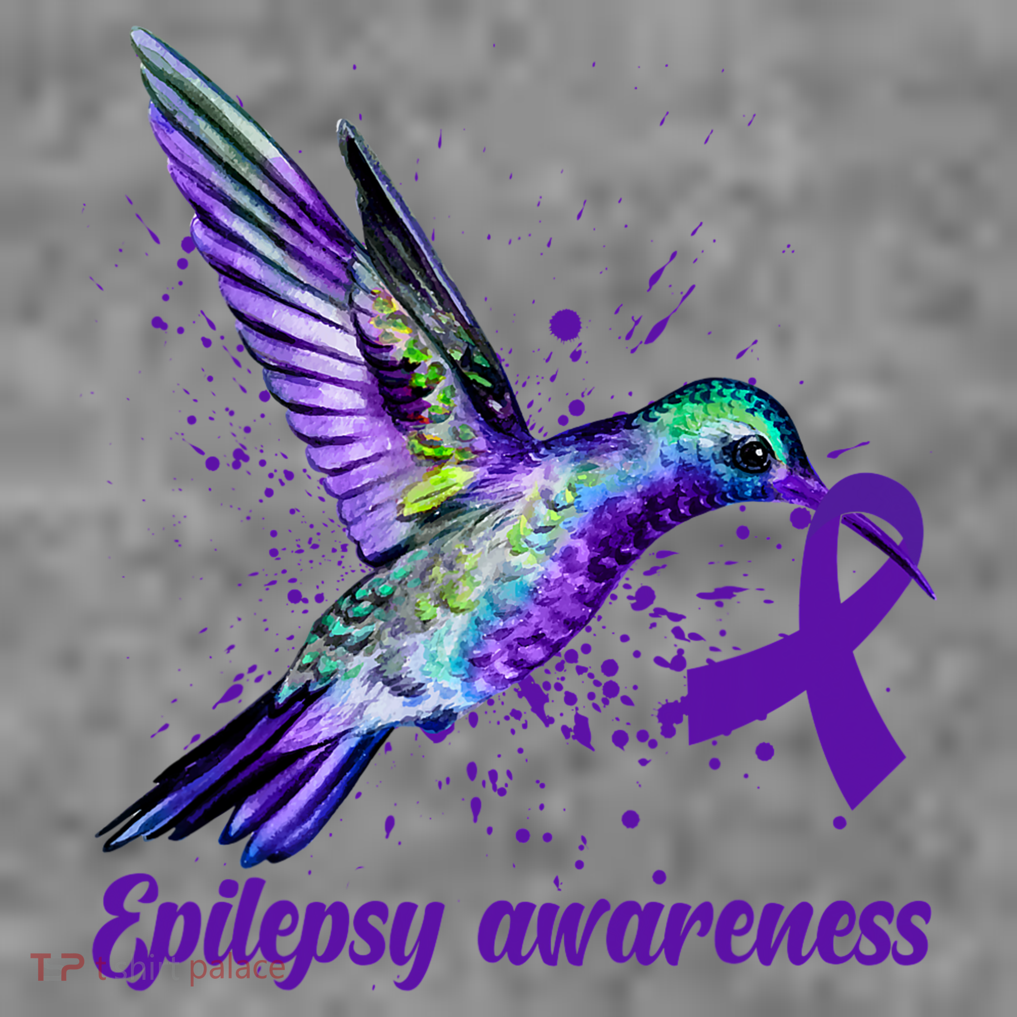 Hummingbird Purple Ribbon Epilepsy Awareness Month Warrior Tall Sweatshirt