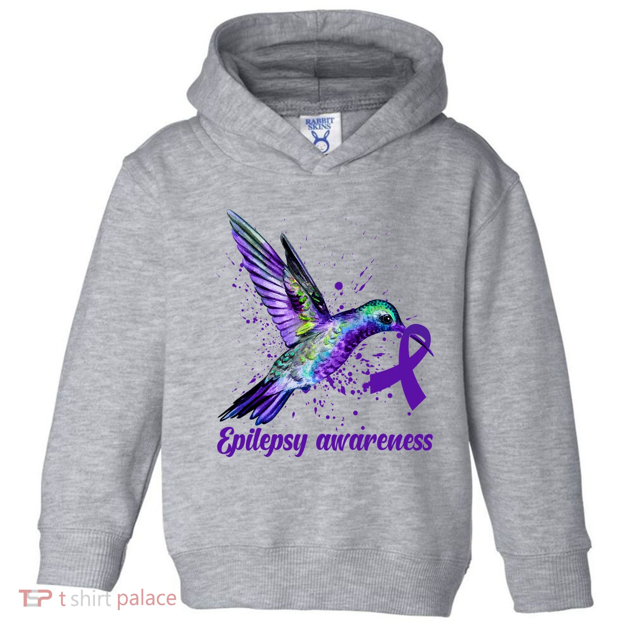 Hummingbird Purple Ribbon Epilepsy Awareness Month Warrior Toddler Hoodie