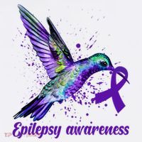 Hummingbird Purple Ribbon Epilepsy Awareness Month Warrior Women's Hoodie thumb 2