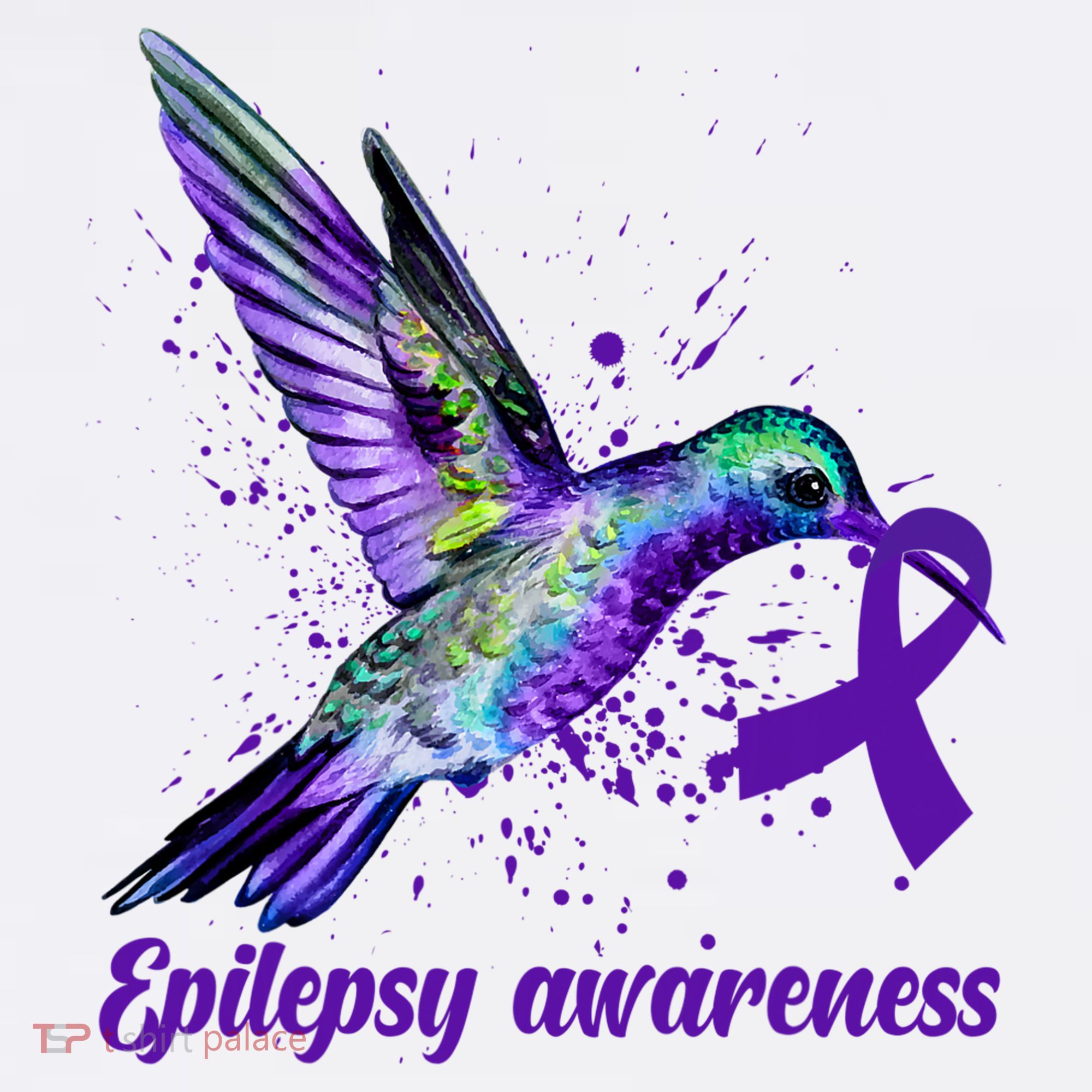 Hummingbird Purple Ribbon Epilepsy Awareness Month Warrior Women's Hoodie