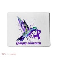 Hummingbird Purple Ribbon Epilepsy Awareness Month Warrior Mousepad thumb 0