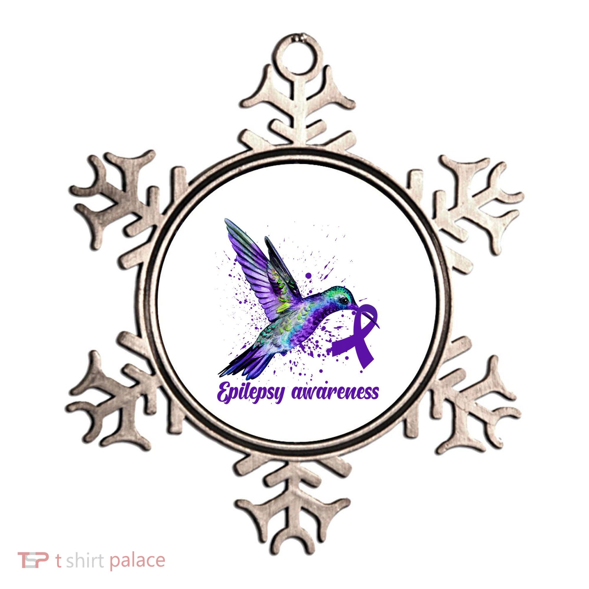 Hummingbird Purple Ribbon Epilepsy Awareness Month Warrior Ornament