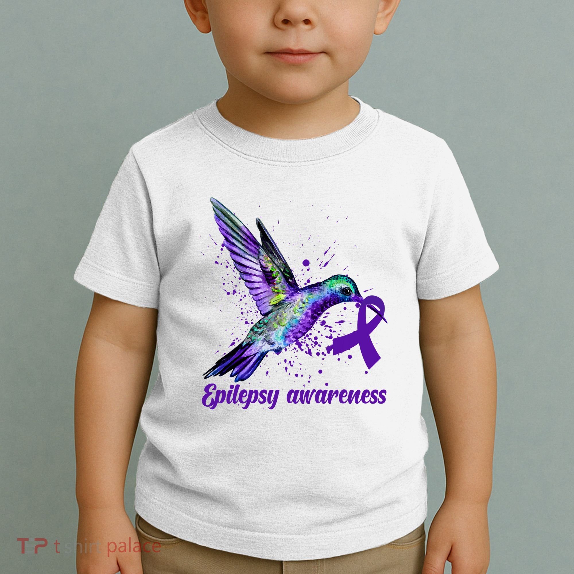Hummingbird Purple Ribbon Epilepsy Awareness Month Warrior Toddler T-Shirt